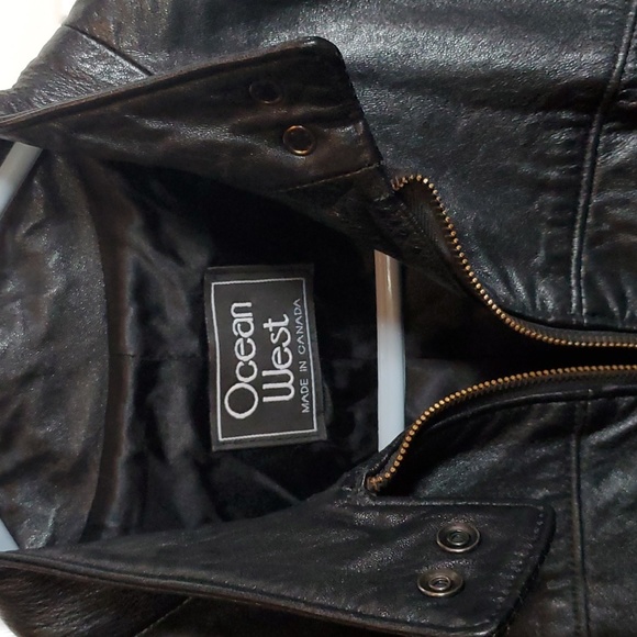 Ocean West soft leather jacket. Satin lined. Women's size 8 - Picture 2 of 6